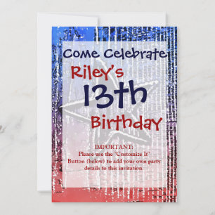 Rustige Pop Rood en blauw Kaart