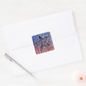 Rustige Pop Rood en blauw Vierkante Sticker (Envelop)