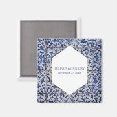 Rustige Portugese Tegels Wedding Favor Magneet (Voorkant / Achterkant)