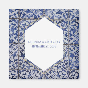 Rustige Portugese Tegels Wedding Favor Magneet