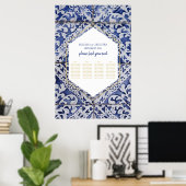Rustige Portugese Tegels Wedding Seating Chart Poster (Thuiskantoor)