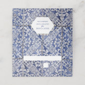 Rustige Portugese Tiles Wedding Place Card (Buitenkant ongevouwen)