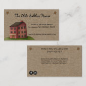 Rustige primitieve Saltbox House Country Kraft Visitekaartje (Voorkant / Achterkant)