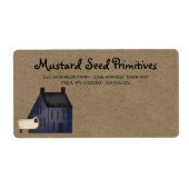 Rustige primitieve Saltbox House en Sheep Shipping Etiket (Voorkant)