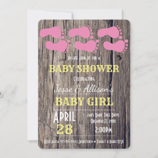 Rustige Prints Baby Girl Baby shower uitnodigen Kaart
