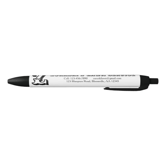 Rustige Professional Monogram Business Zwarte Inkt Pen (Bodem)