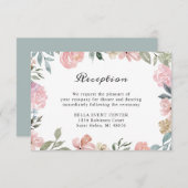 Rustige puinroze bruiloft — Gegevens Informatiekaartje (Voorkant / Achterkant)