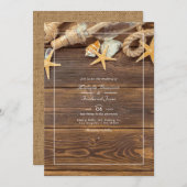 Rustige QR-code RSVP-strand bruiloft Kaart (Voorkant / Achterkant)