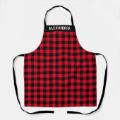 Rustige Red Black Buffalo Pset Custom Holiday Schort (Voorkant)