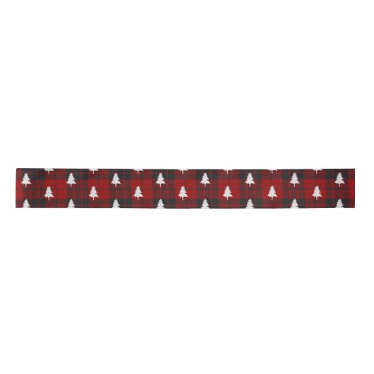Rustige Red Black met kerstboomstructuur Lint (Voorkant)