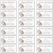 Rustige Red Fox kerstfeestdag Adresetiketten Sticker (Voorkant)