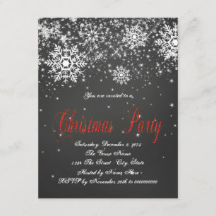 Rustige Red Snowflake Chalkboard kerstfeest Kaart