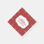 Rustige Red Snowflake Holiday Aangepaste Kerstmis Servet (Hoek)