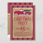 Rustige Red Truck Flannel Kerstfeest Kaart (Voorkant / Achterkant)