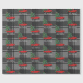 Rustige  Red Truck Grey Pset Kerstmis Cadeaupapier (Vlak)