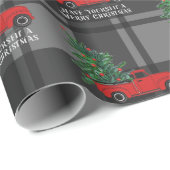 Rustige  Red Truck Grey Pset Kerstmis Cadeaupapier (Rol Hoek)