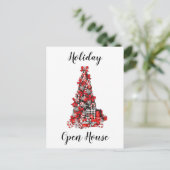 Rustige Red White Black Buffalo kerstmis Briefkaart (Staand voorkant)