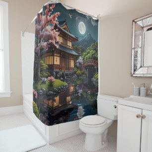 Rustige reflecties: Bloesems badkamer Douchegordijn