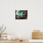 Rustige reflecties, surrealistische menselijke fig poster (Keuken)