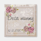 Rustige retro grunge beige textuur rozen fl magneet (Voorkant)