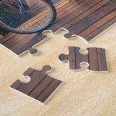 Rustige River Art met Fiets Fotopuzzels Amerste Legpuzzel (Zijkant)