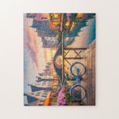 Rustige River Art met Fiets Fotopuzzels Amerste Legpuzzel (Verticaal)