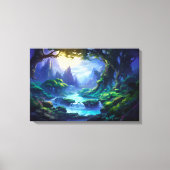 Rustige rivier onder maanlicht - Fantasy Art Canvas Afdruk (Voorkant)