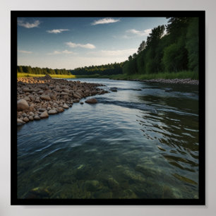 Rustige Rivier Platteland Poster