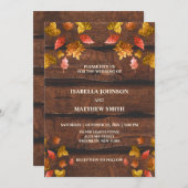 Rustige rode bruine bladeren herfst herfst bruilof kaart (Voorkant / Achterkant)