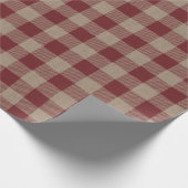 Rustige  rode buffelcheque cadeaupapier (Hoek)