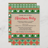 Rustige Rode en groene Kerstmis Oegly Sweater Part Kaart (Voorkant / Achterkant)