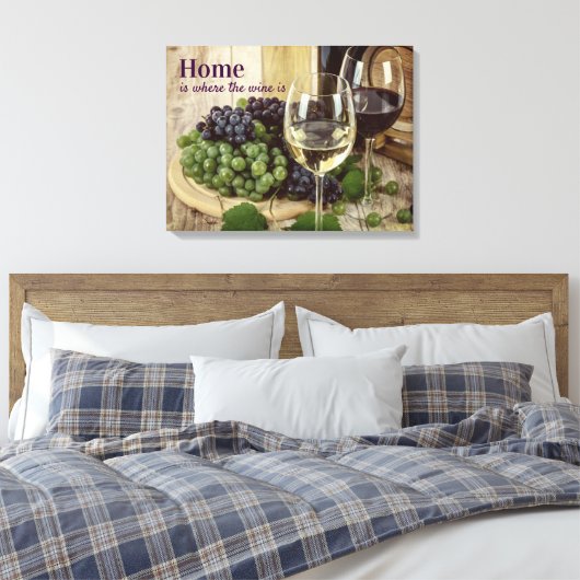 Rustige rode en witte glazen druiven Barrel Canvas Afdruk (Insitu (Slaapkamer))