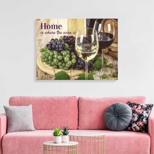 Rustige rode en witte glazen druiven Barrel Canvas Afdruk (Insitu (Woonkamer))