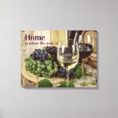 Rustige rode en witte glazen druiven Barrel Canvas Afdruk (Voorkant)