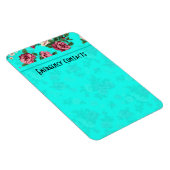 Rustige rode en witte rozen blauw-groene achtergro magneet (Rechterzijde)
