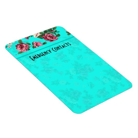 Rustige rode en witte rozen blauw-groene achtergro magneet (Rechterzijde)