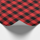 Rustige rode en zwarte buffelcontrole cadeaupapier (Hoek)