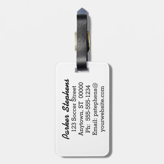 Rustige rode en zwarte buffelmonogram bagagelabel (Achterkant verticaal)