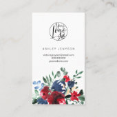 Rustige rode florale logo dank u visitekaartje (Achterkant)