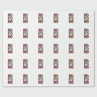 • Rustige rode geruite Ho Ho Ho Kerstman kerst bab Cadeaupapier