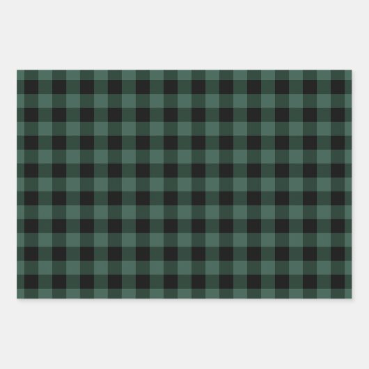 Rustige rode groene en zwarte buffelkerst inpakpapier vel (Voorkant 3)