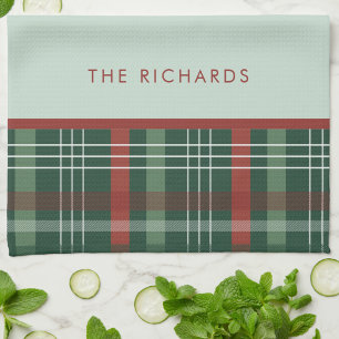 Rustige Rode & Groene Stijlvolle Buffalo Plaid Ker Theedoek