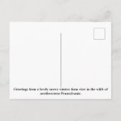 Rustige rode houtsbarrières in een sneeuwwinterscè briefkaart (Achterkant)