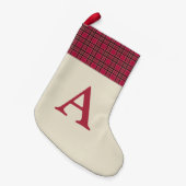 Rustige rode kerstmonogram Pset Stocking Kleine Kerstsok (Voorkant (Hangend))