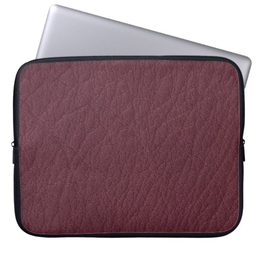 Rustige rode leder laptop sleeve (Voorkant)