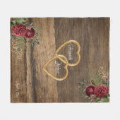 Rustige rode rozen gouden Lijsten op maat Fleece Deken (Voorkant (Horizontaal))