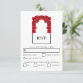 Rustige rode rozen maaltijdopties RSVP-Kaarten RSVP Kaartje (Staand voorkant)