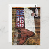 Rustige rode schuur met een sluiting in God... Briefkaart (Voorkant / Achterkant)