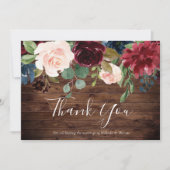 Rustige rode wijn met Bourgogne en bloedige bruilo Bedankkaart (Voorkant)