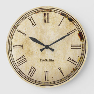 Rustige  Roman Numeral Aged Clock Face Grote Klok